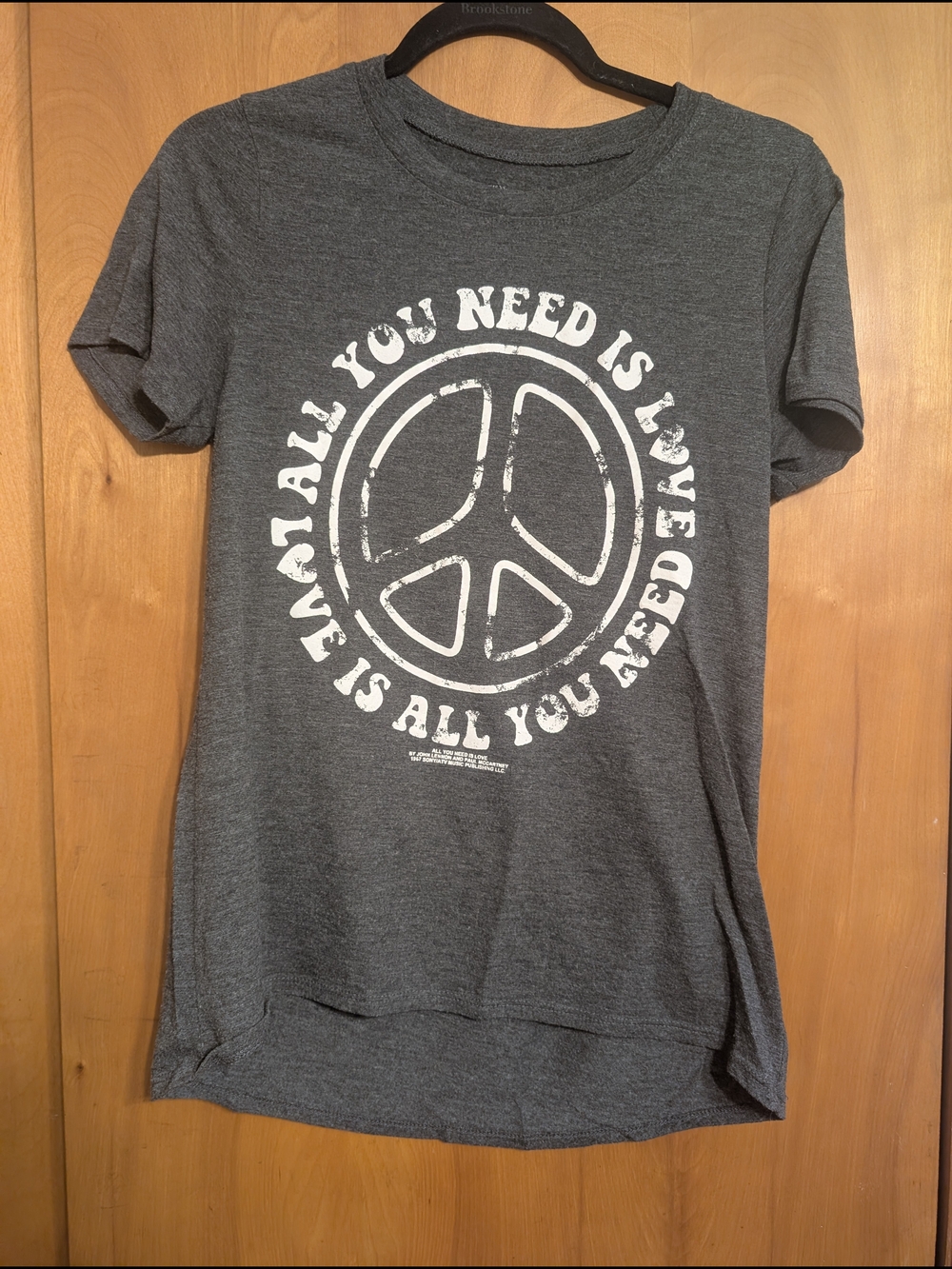 Gray Peace Sign Short Sleeve Tee - Unbranded